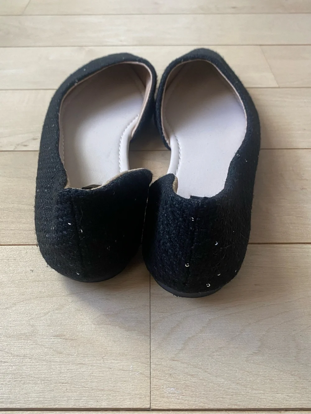 Black Pointed Toe D'Orsay Flats Size 9